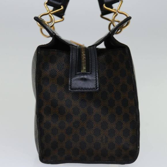 CELINE Macadam Canvas Hand Bag PVC Brown Black Auth 67089 - Picture 4 of 16